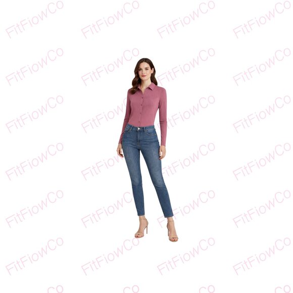 Adrianna Papell Tops - Adrianna Papell Blush Pink Stretch Button-Down Shirt – Size L (EUC)
